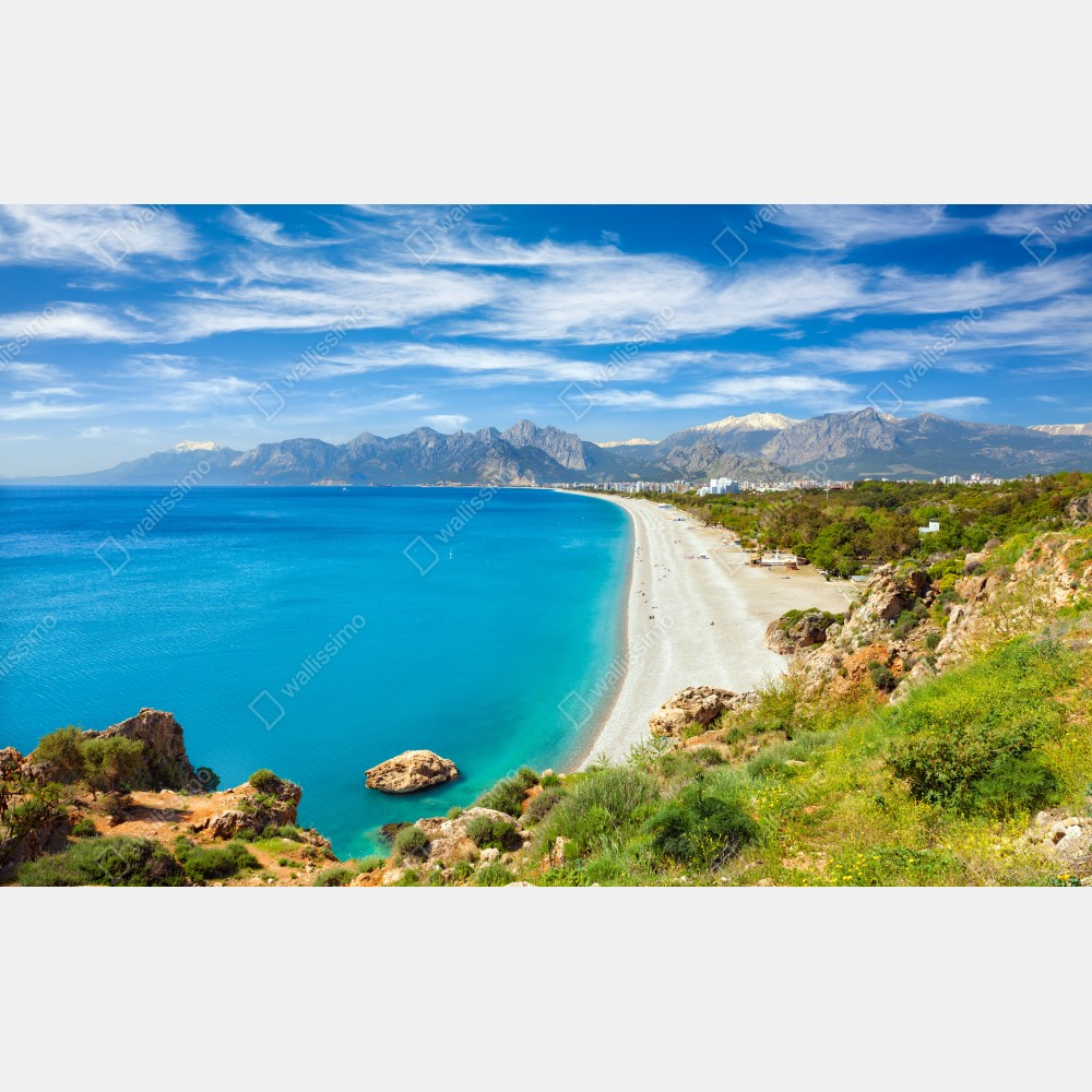 Leinwandbild ruhiger strand von Konyaalti, Antalya – Wallnifity® Leinwandbild ruhiger strand von Konyaalti, Antalya – Wallnifity®