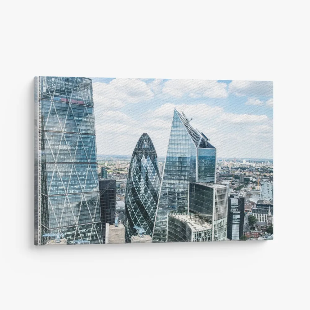 Leinwandbild moderne London skyline mit gläsernen wolkenkratzern – Wallnifity® Leinwandbild moderne London skyline mit gläsernen wolkenkratzern – Wallnifity®