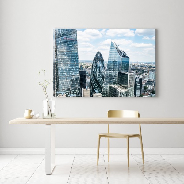 Leinwandbild moderne London skyline mit gläsernen wolkenkratzern – Wallnifity® Leinwandbild moderne London skyline mit gläsernen wolkenkratzern – Wallnifity®