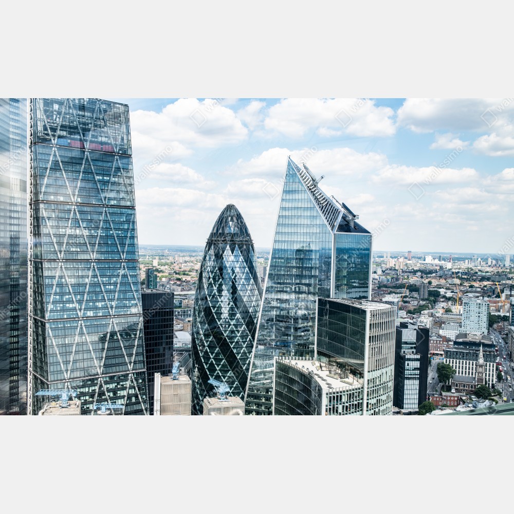 Leinwandbild moderne London skyline mit gläsernen wolkenkratzern – Wallnifity® Leinwandbild moderne London skyline mit gläsernen wolkenkratzern – Wallnifity®