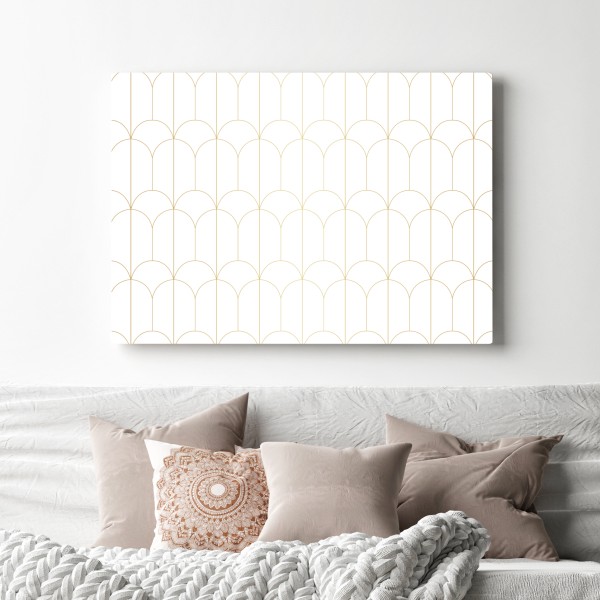 Leinwandbild goldenes art deco bogenmuster – Wallnifity® Leinwandbild goldenes art deco bogenmuster – Wallnifity®