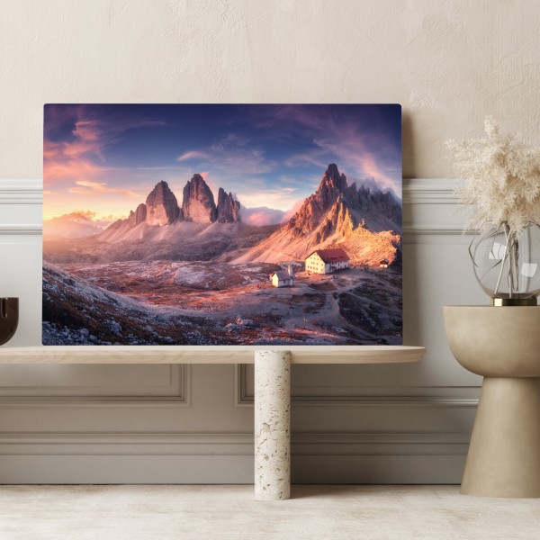 Leinwandbild sonnenaufgang über den gipfeln der Dolomiten – Wallnifity® Leinwandbild sonnenaufgang über den gipfeln der Dolomiten – Wallnifity®