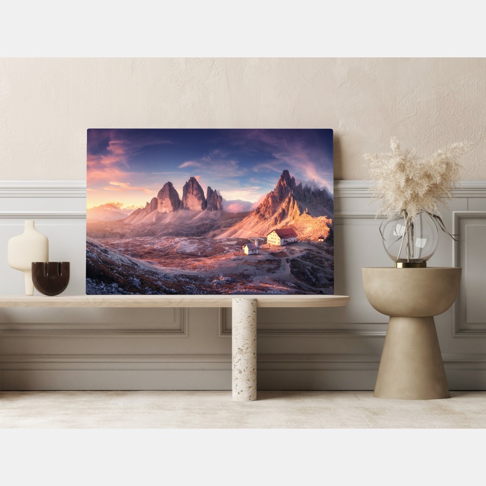 Leinwandbild sonnenaufgang über den gipfeln der Dolomiten – Wallnifity® Leinwandbild sonnenaufgang über den gipfeln der Dolomiten – Wallnifity®