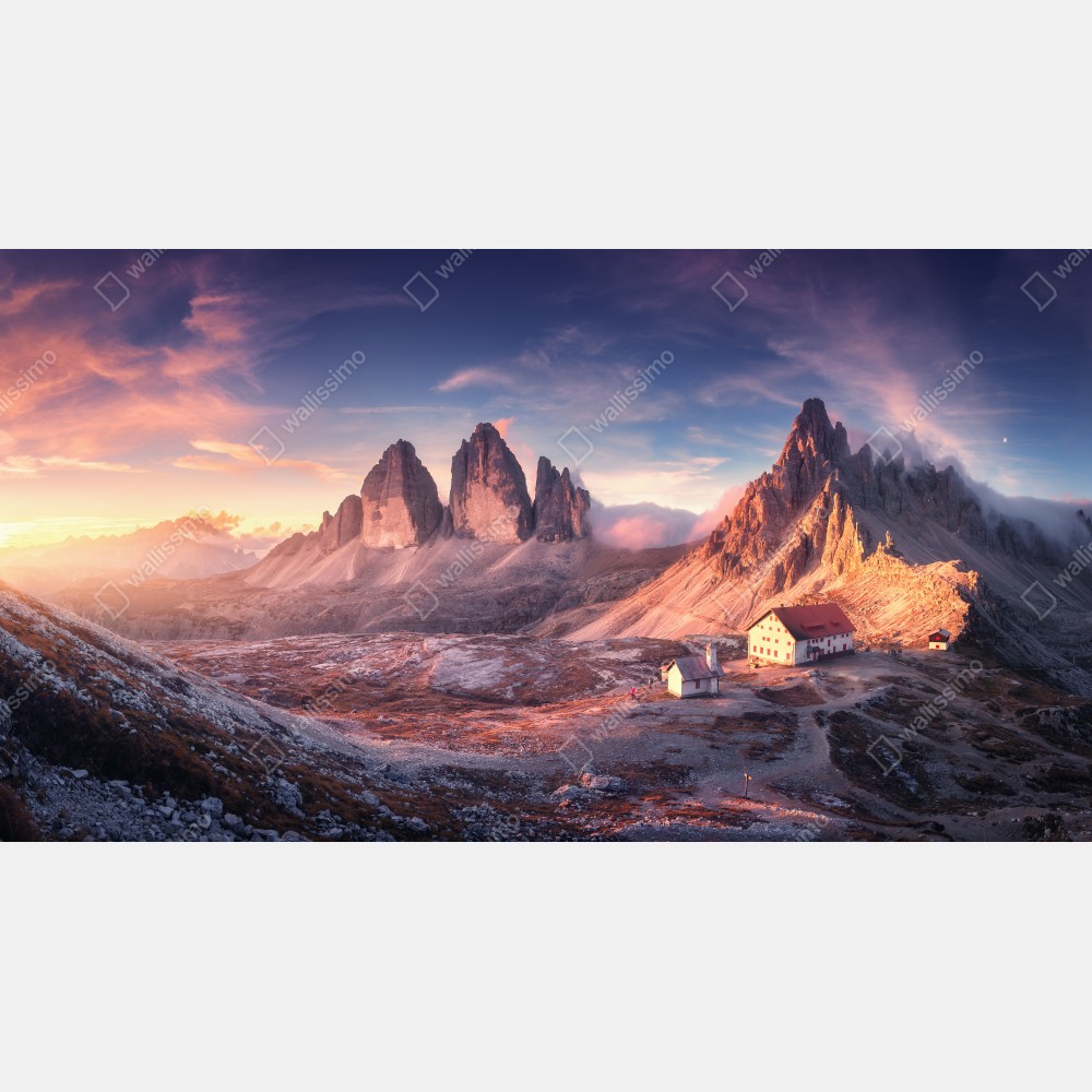 Leinwandbild sonnenaufgang über den gipfeln der Dolomiten – Wallnifity® Leinwandbild sonnenaufgang über den gipfeln der Dolomiten – Wallnifity®