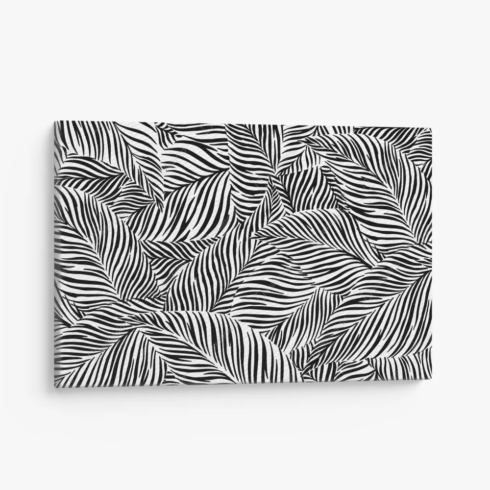 Leinwandbild monochromes tropisches blattmuster – Wallnifity® Leinwandbild monochromes tropisches blattmuster – Wallnifity®