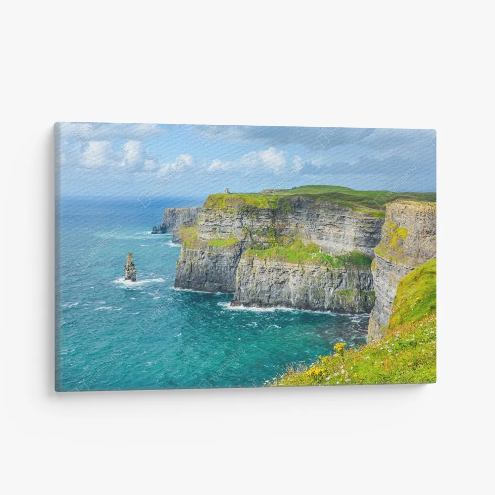 Leinwandbild dramatische küstenklippen mit meerblick – Wallnifity® Leinwandbild dramatische küstenklippen mit meerblick – Wallnifity®