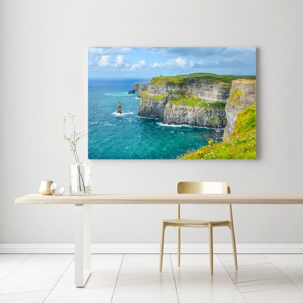 Leinwandbild dramatische küstenklippen mit meerblick – Wallnifity® Leinwandbild dramatische küstenklippen mit meerblick – Wallnifity®