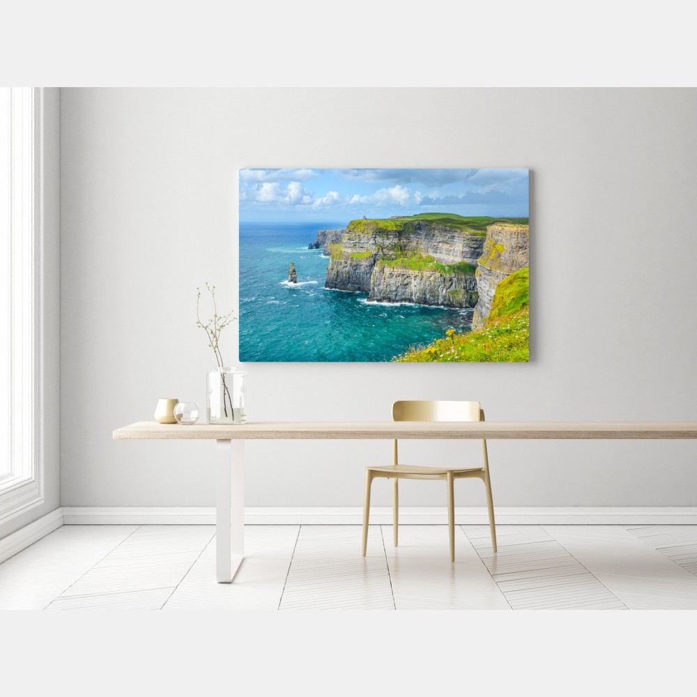 Leinwandbild dramatische küstenklippen mit meerblick – Wallnifity® Leinwandbild dramatische küstenklippen mit meerblick – Wallnifity®