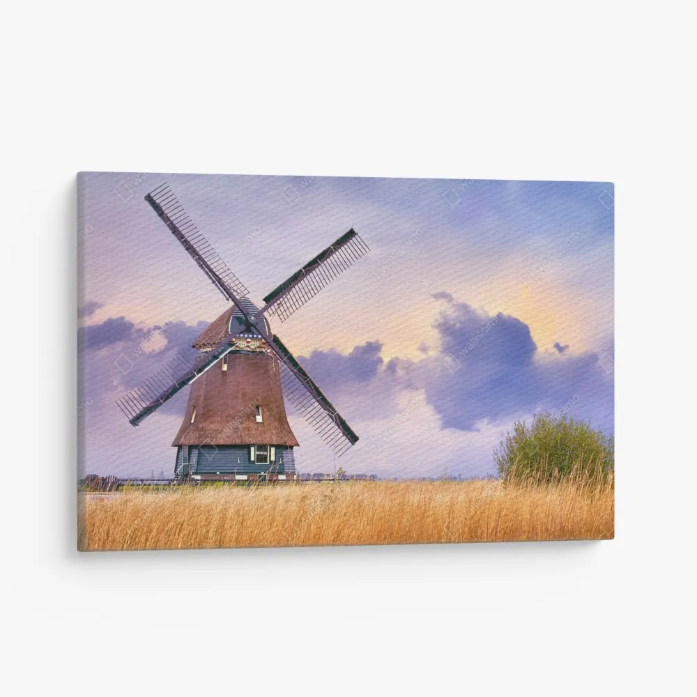 Leinwandbild historische windmühle auf goldenen feldern – Wallnifity® Leinwandbild historische windmühle auf goldenen feldern – Wallnifity®