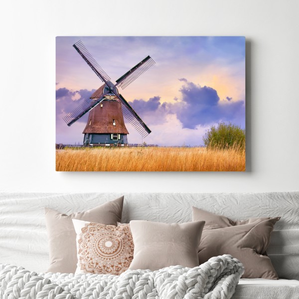 Leinwandbild historische windmühle auf goldenen feldern – Wallnifity® Leinwandbild historische windmühle auf goldenen feldern – Wallnifity®