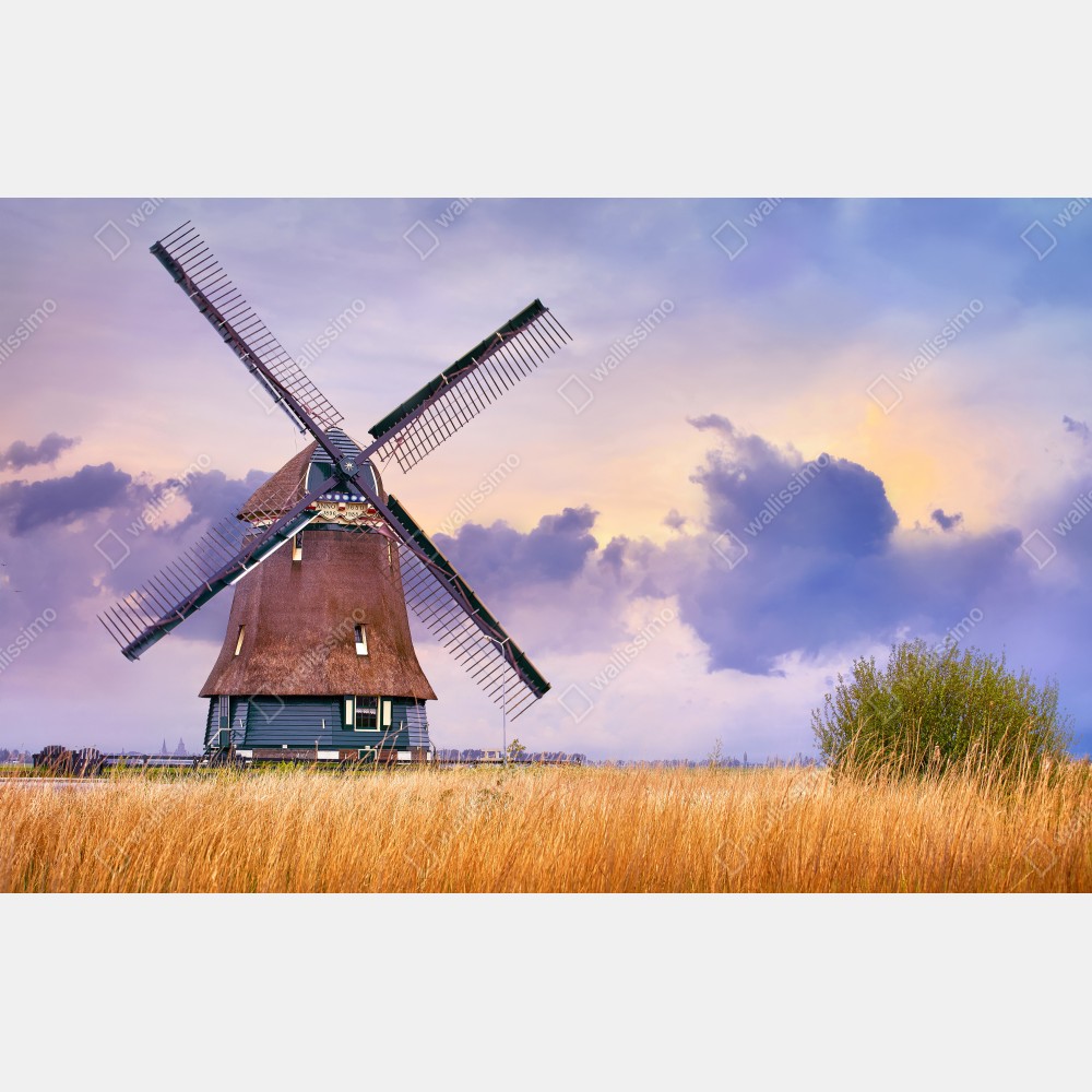 Leinwandbild historische windmühle auf goldenen feldern – Wallnifity® Leinwandbild historische windmühle auf goldenen feldern – Wallnifity®
