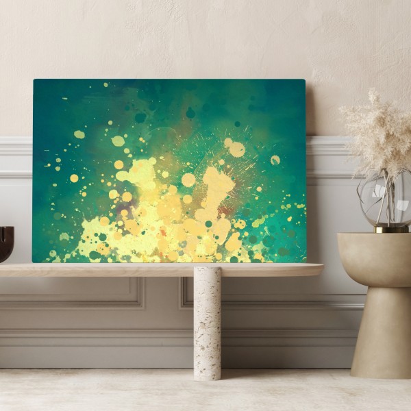 Leinwandbild türkiser aquarellausbruch abstrakt – Wallnifity® Leinwandbild türkiser aquarellausbruch abstrakt – Wallnifity®