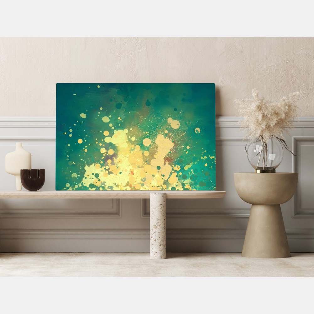 Leinwandbild türkiser aquarellausbruch abstrakt – Wallnifity® Leinwandbild türkiser aquarellausbruch abstrakt – Wallnifity®