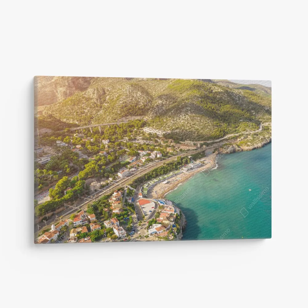 Leinwandbild türkise küstenlandschaft aus der vogelperspektive – Wallnifity® Leinwandbild türkise küstenlandschaft aus der vogelperspektive – Wallnifity®