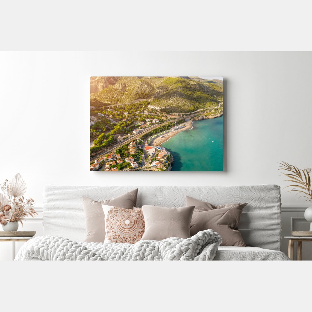 Leinwandbild türkise küstenlandschaft aus der vogelperspektive – Wallnifity® Leinwandbild türkise küstenlandschaft aus der vogelperspektive – Wallnifity®