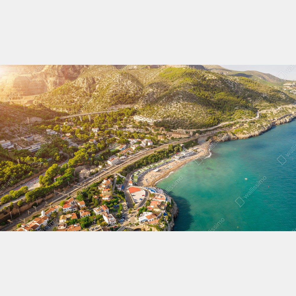 Leinwandbild türkise küstenlandschaft aus der vogelperspektive – Wallnifity® Leinwandbild türkise küstenlandschaft aus der vogelperspektive – Wallnifity®