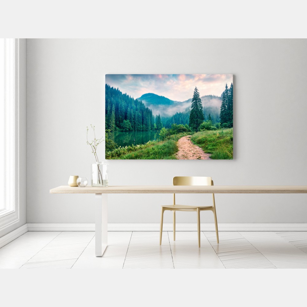 Leinwandbild nebliger morgen am Lacu Roșu – Wallnifity® Leinwandbild nebliger morgen am Lacu Roșu – Wallnifity®