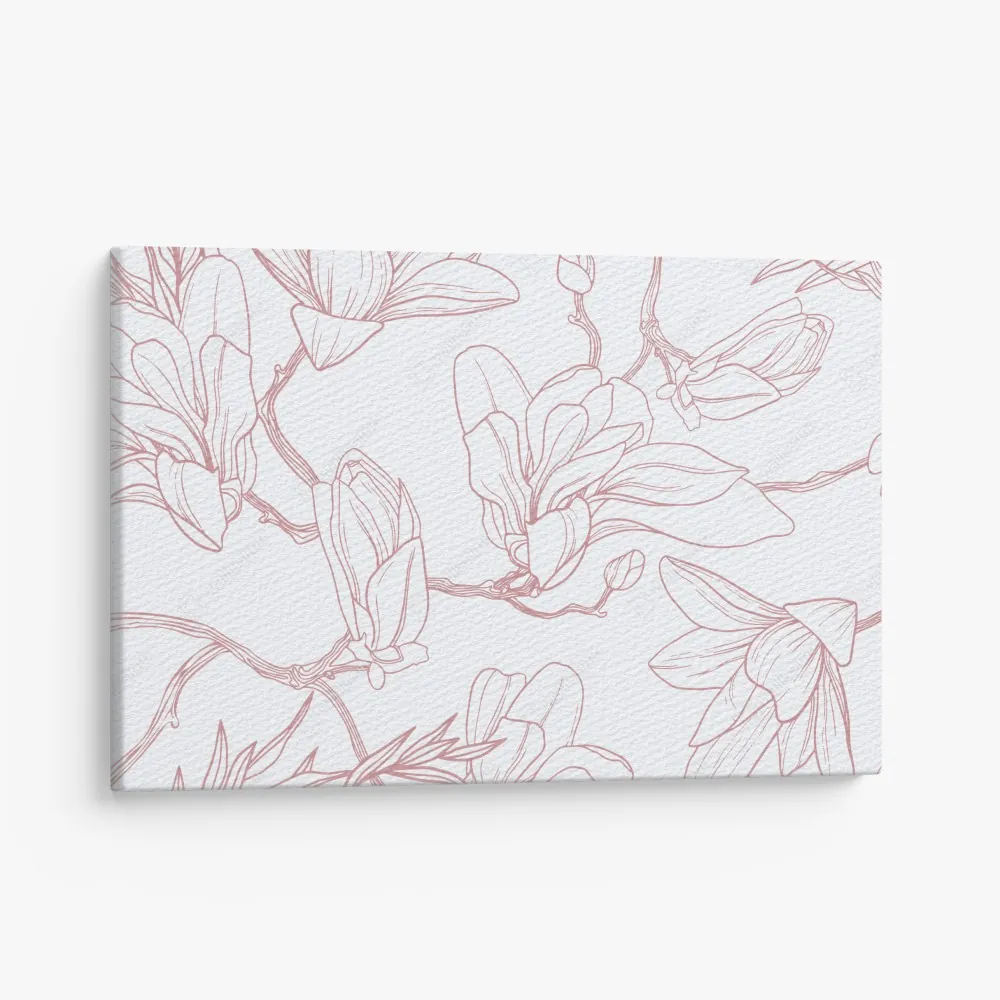 Leinwandbild zartes magnolienmuster in sanftem rosa – Wallnifity® Leinwandbild zartes magnolienmuster in sanftem rosa – Wallnifity®