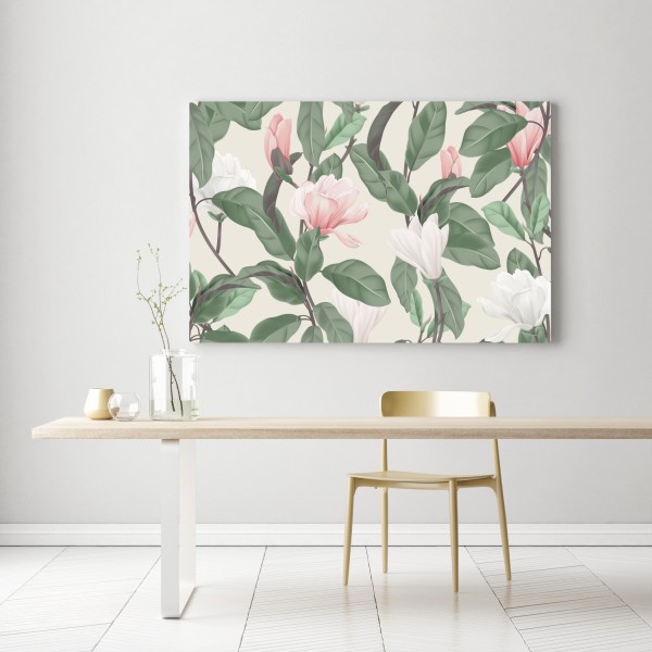 Leinwandbild pastell magnolienmuster – Wallnifity® Leinwandbild pastell magnolienmuster – Wallnifity®