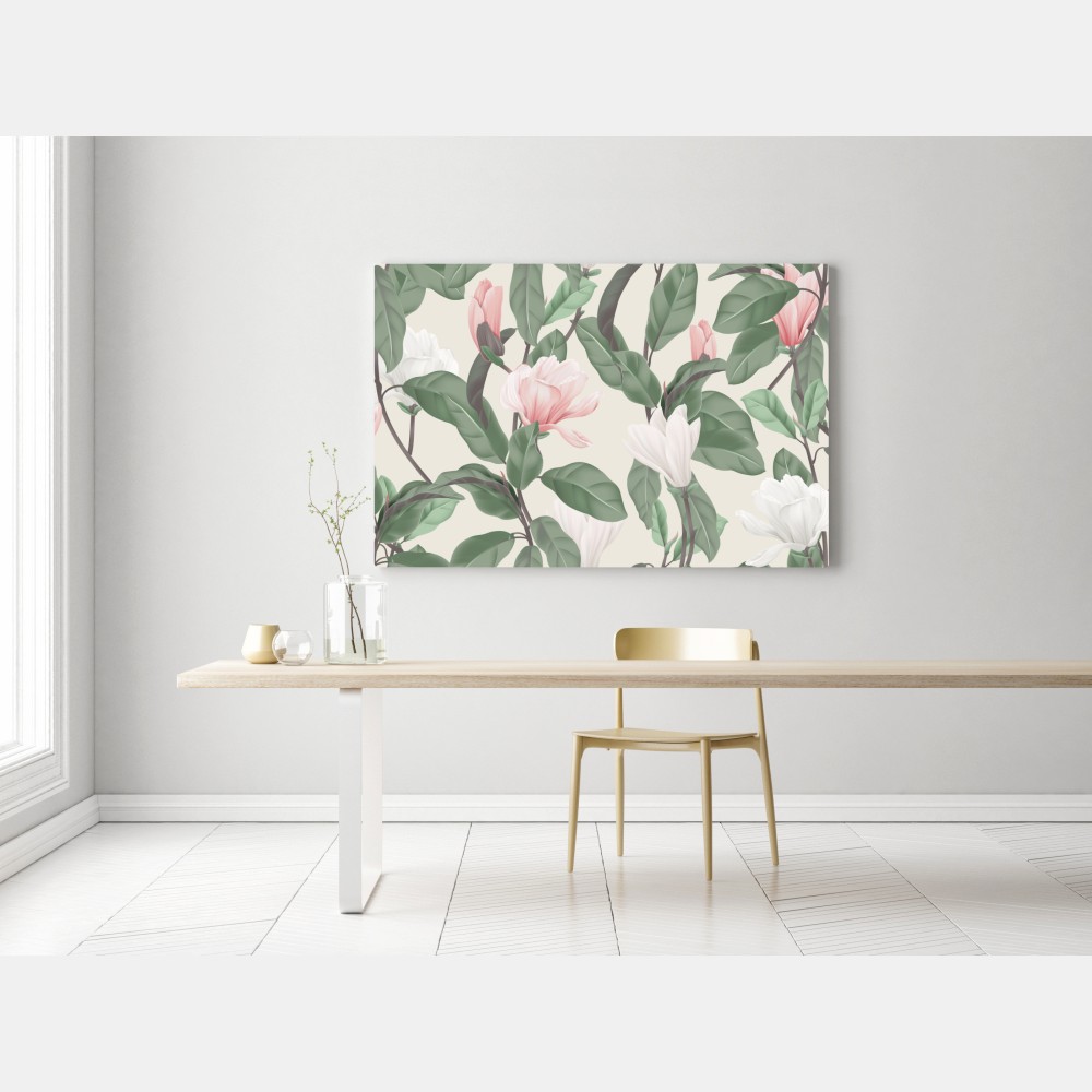 Leinwandbild pastell magnolienmuster – Wallnifity® Leinwandbild pastell magnolienmuster – Wallnifity®