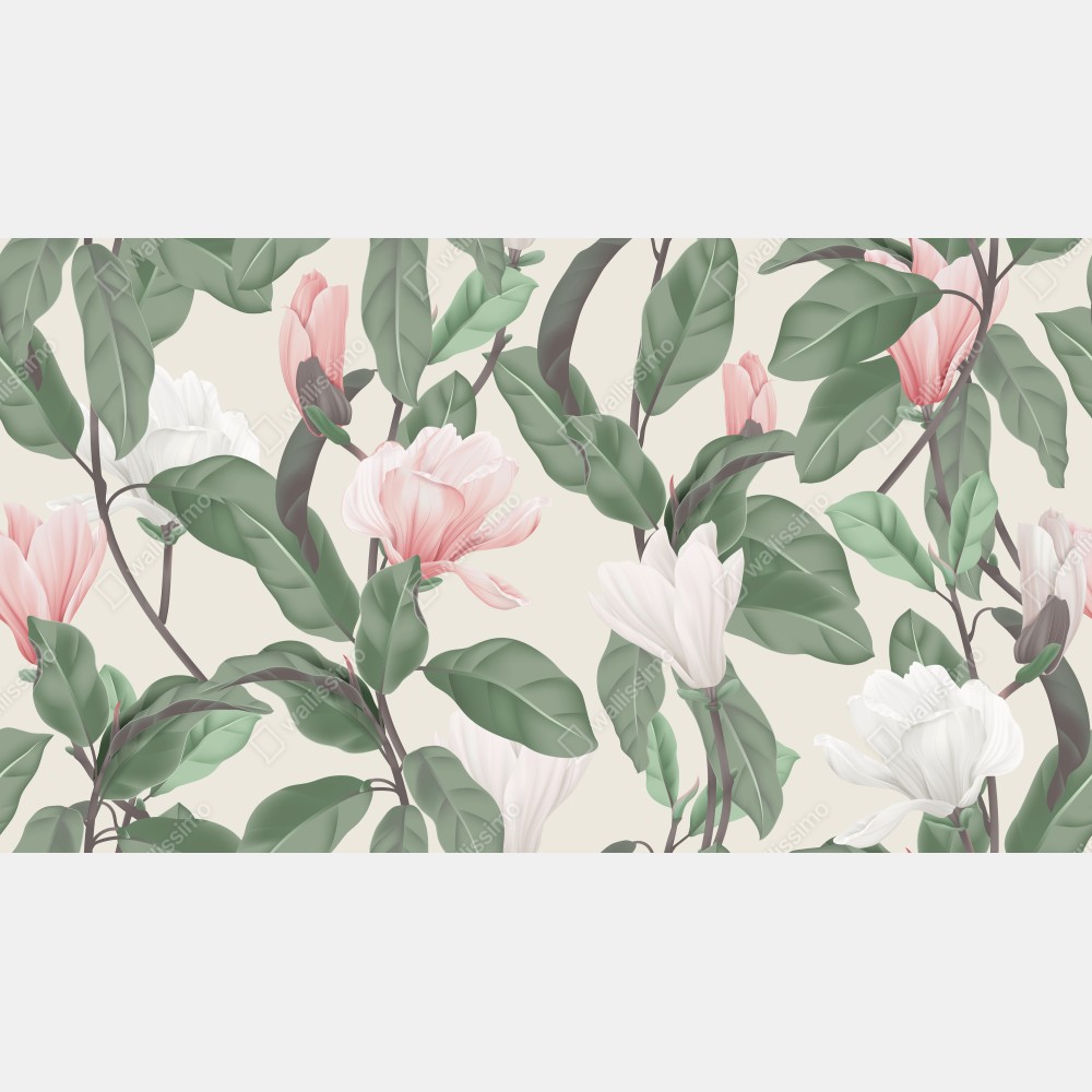 Leinwandbild pastell magnolienmuster – Wallnifity® Leinwandbild pastell magnolienmuster – Wallnifity®