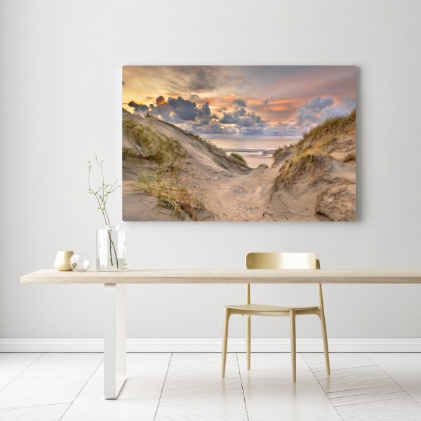 Leinwandbild sonnenuntergang über den dünen – Wallnifity® Leinwandbild sonnenuntergang über den dünen – Wallnifity®