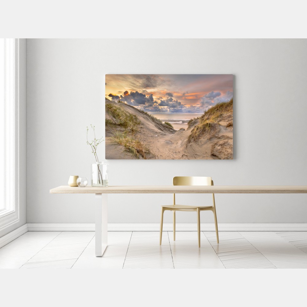 Leinwandbild sonnenuntergang über den dünen – Wallnifity® Leinwandbild sonnenuntergang über den dünen – Wallnifity®