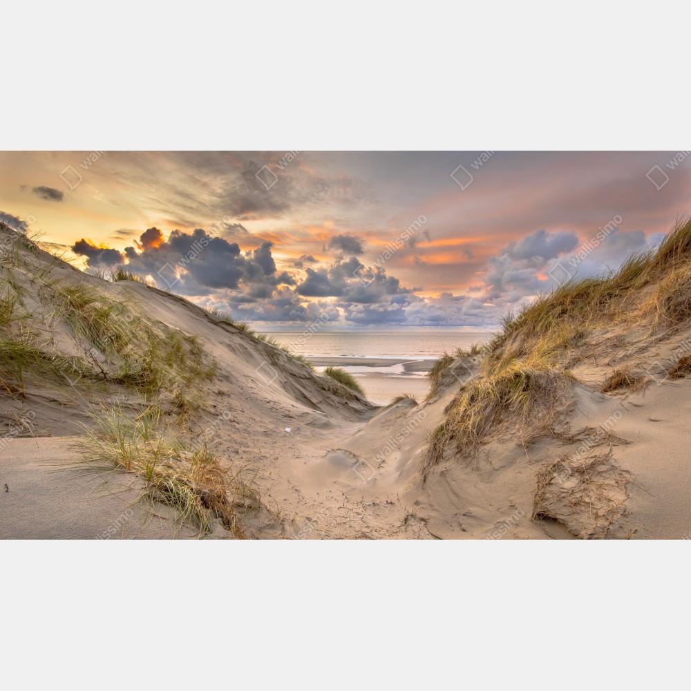 Leinwandbild sonnenuntergang über den dünen – Wallnifity® Leinwandbild sonnenuntergang über den dünen – Wallnifity®