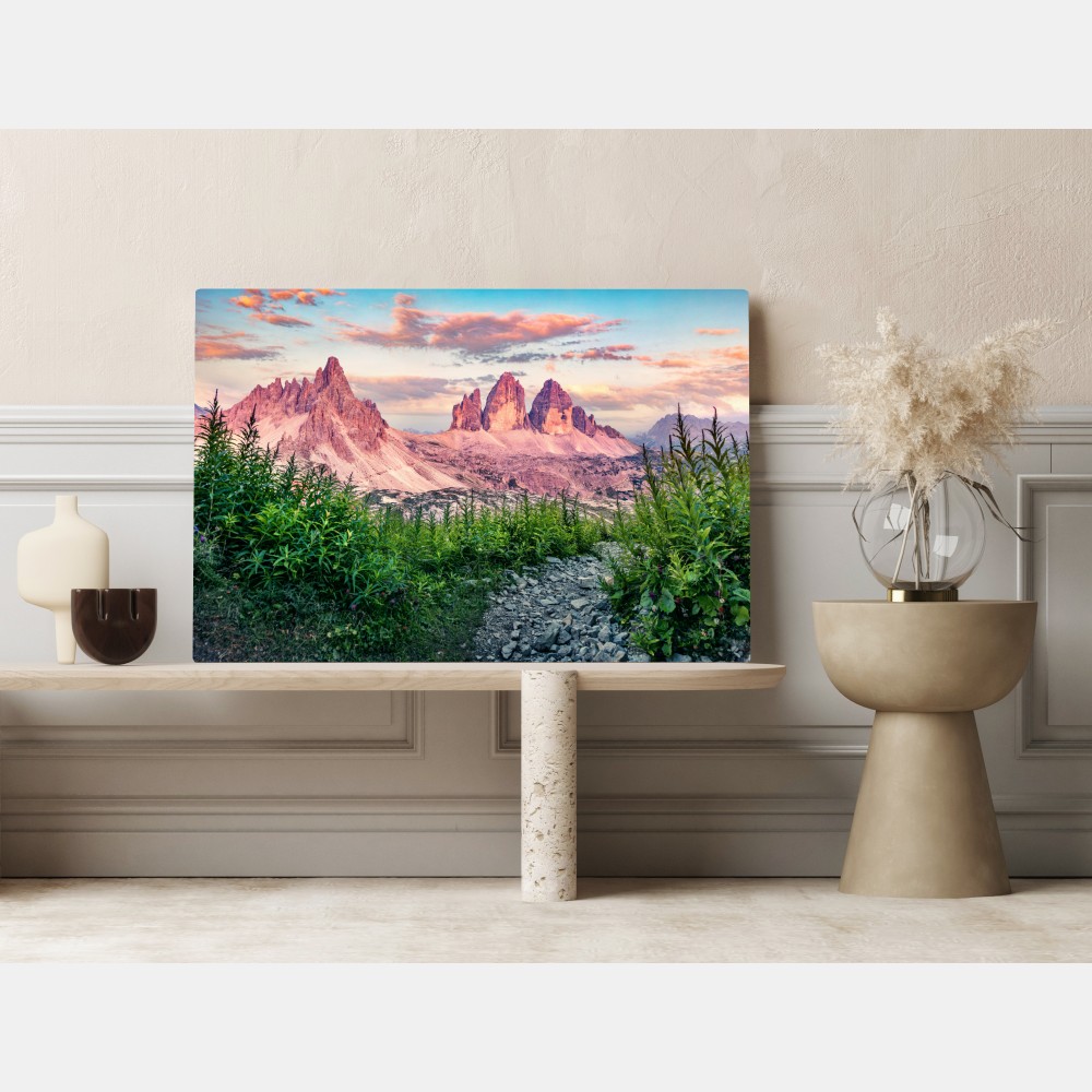 Leinwandbild sonnenuntergang bei Tre Cime di Lavaredo – Wallnifity®