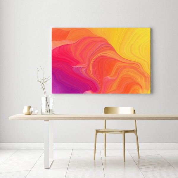 Leinwandbild leuchtende fließende farbwellen – Wallnifity® Leinwandbild leuchtende fließende farbwellen – Wallnifity®