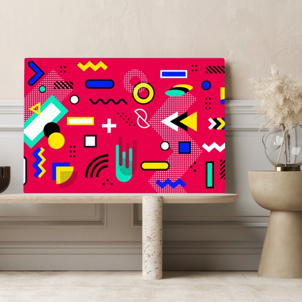 Leinwandbild lebhaftes geometrisches pop-muster – Wallnifity®