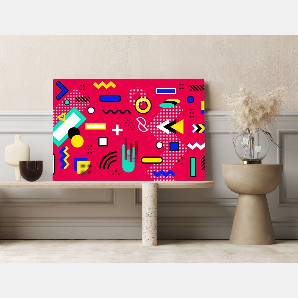 Leinwandbild lebhaftes geometrisches pop-muster – Wallnifity®