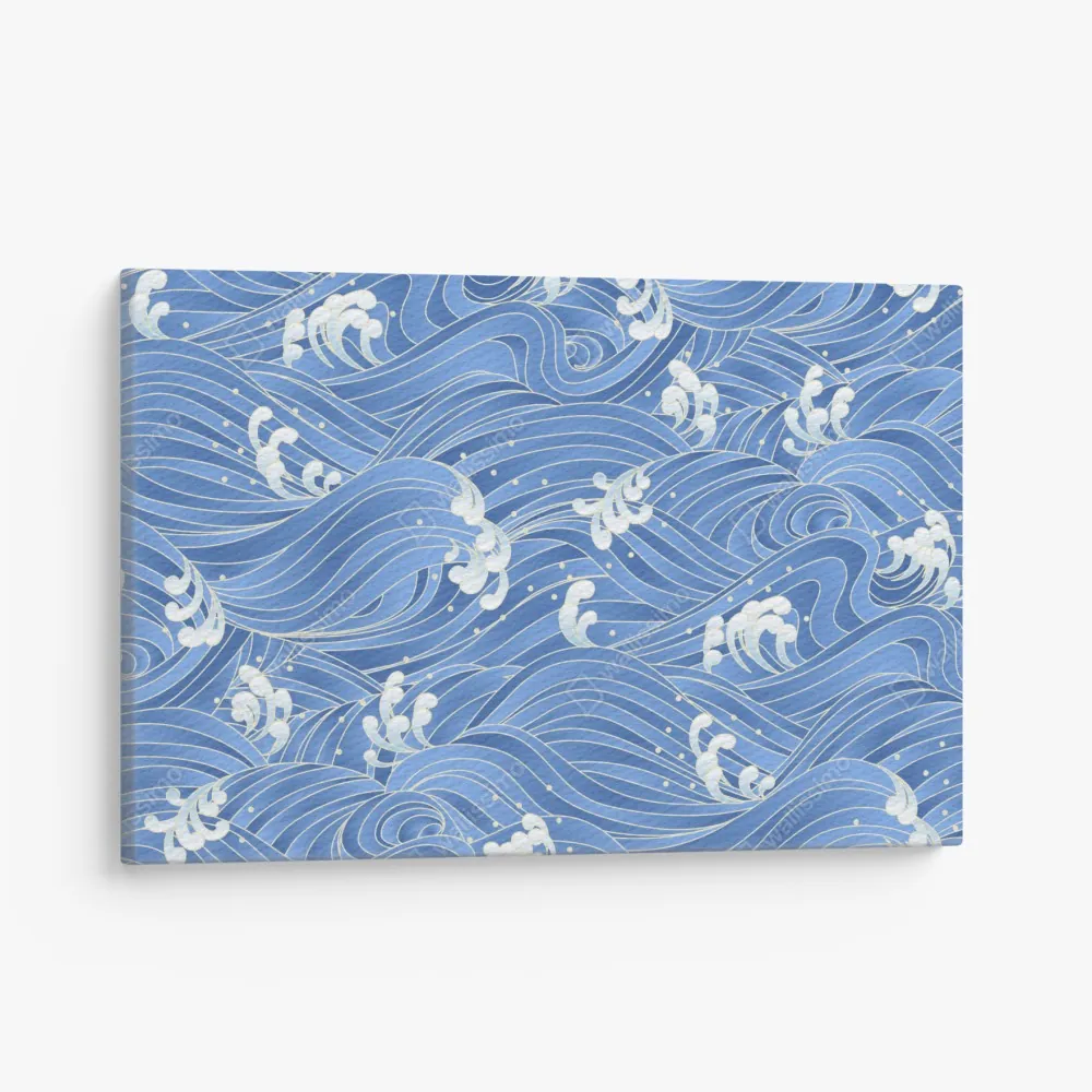 Leinwandbild stilisiertes Japanisches wellenmuster – Wallnifity® Leinwandbild stilisiertes Japanisches wellenmuster – Wallnifity®