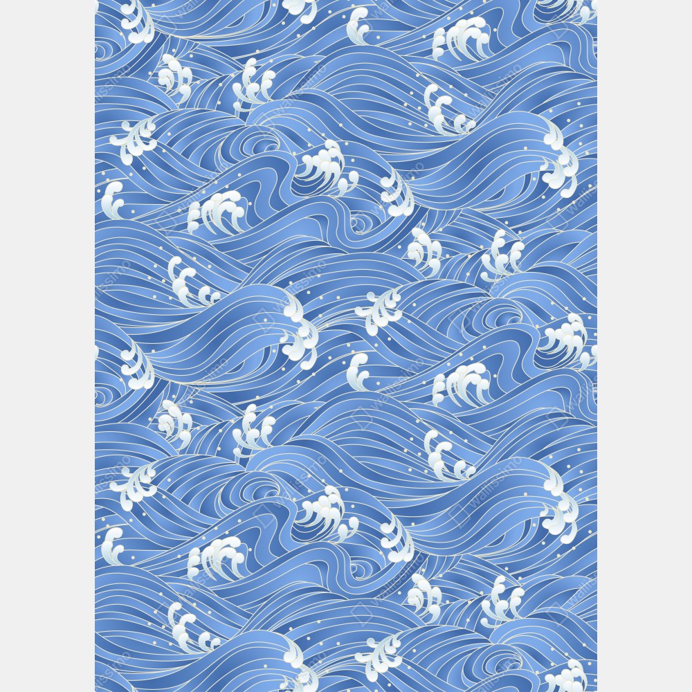 Leinwandbild stilisiertes Japanisches wellenmuster – Wallnifity® Leinwandbild stilisiertes Japanisches wellenmuster – Wallnifity®