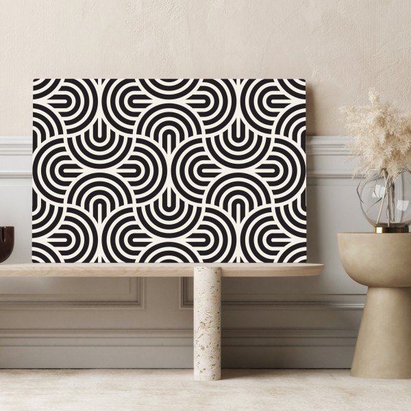 Leinwandbild schwarz-weiß geometrisches muster – Wallnifity® Leinwandbild schwarz-weiß geometrisches muster – Wallnifity®