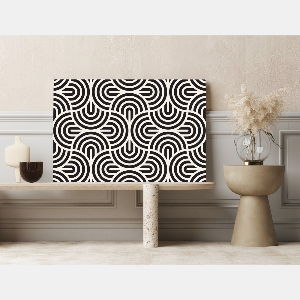 Leinwandbild schwarz-weiß geometrisches muster – Wallnifity® Leinwandbild schwarz-weiß geometrisches muster – Wallnifity®