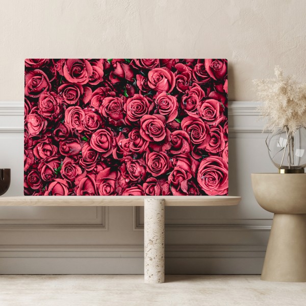 Leinwandbild pralle rote rosen wandbild – Wallnifity® Leinwandbild pralle rote rosen wandbild – Wallnifity®
