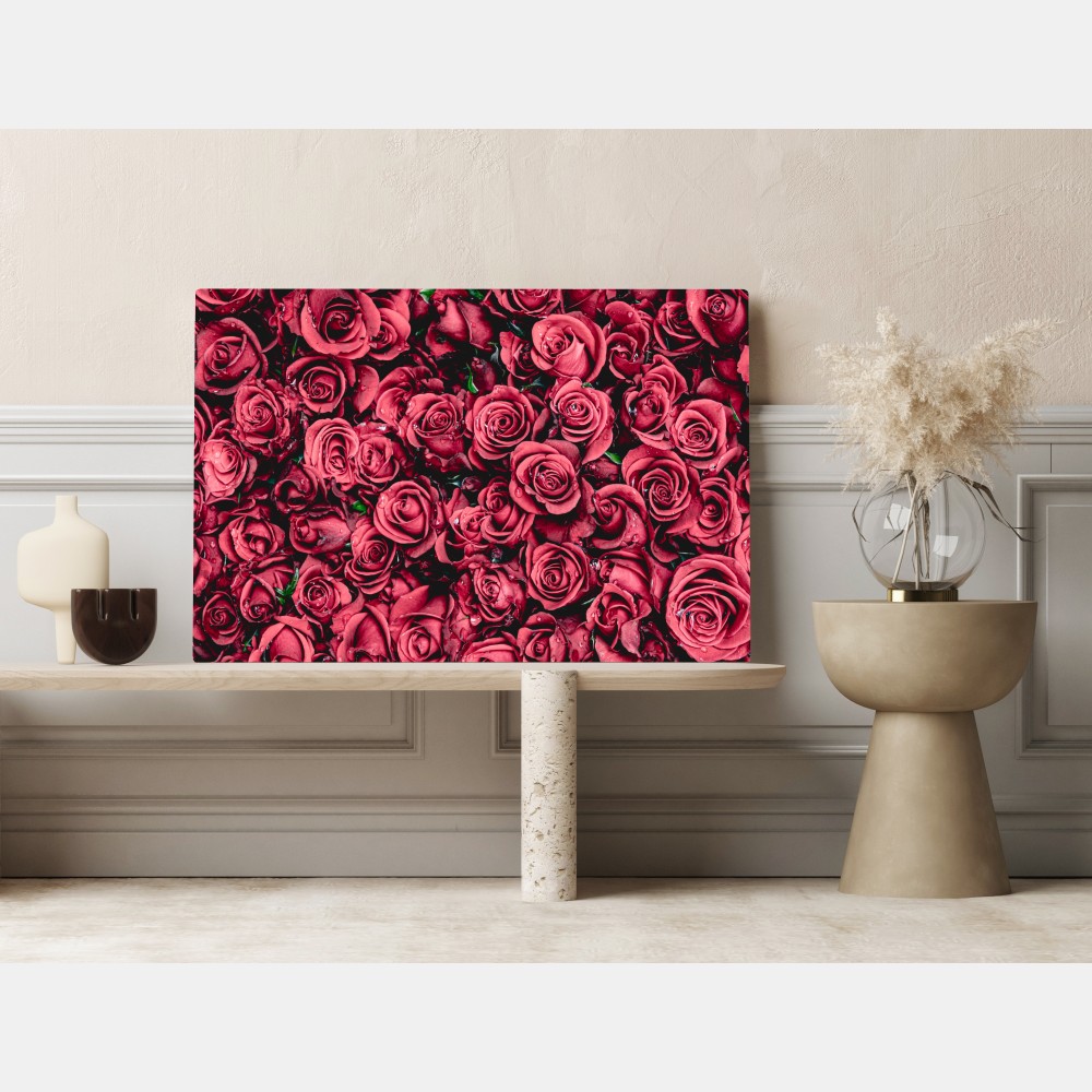 Leinwandbild pralle rote rosen wandbild – Wallnifity® Leinwandbild pralle rote rosen wandbild – Wallnifity®