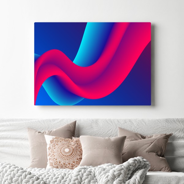 Leinwandbild leuchtende fließende verlaufswellen – Wallnifity® Leinwandbild leuchtende fließende verlaufswellen – Wallnifity®