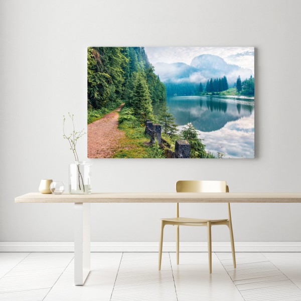 Leinwandbild nebliger morgen am Lacu Rosu – Wallnifity® Leinwandbild nebliger morgen am Lacu Rosu – Wallnifity®