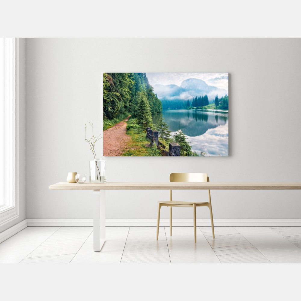 Leinwandbild nebliger morgen am Lacu Rosu – Wallnifity® Leinwandbild nebliger morgen am Lacu Rosu – Wallnifity®