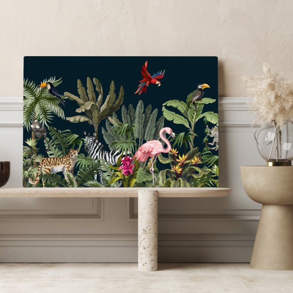 Leinwandbild tropische dschungel-wildtierszene – Wallnifity® Leinwandbild tropische dschungel-wildtierszene – Wallnifity®