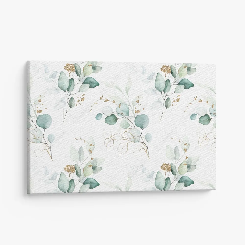Leinwandbild eukalyptus aquarell muster in grüntönen – Wallnifity® Leinwandbild eukalyptus aquarell muster in grüntönen – Wallnifity®