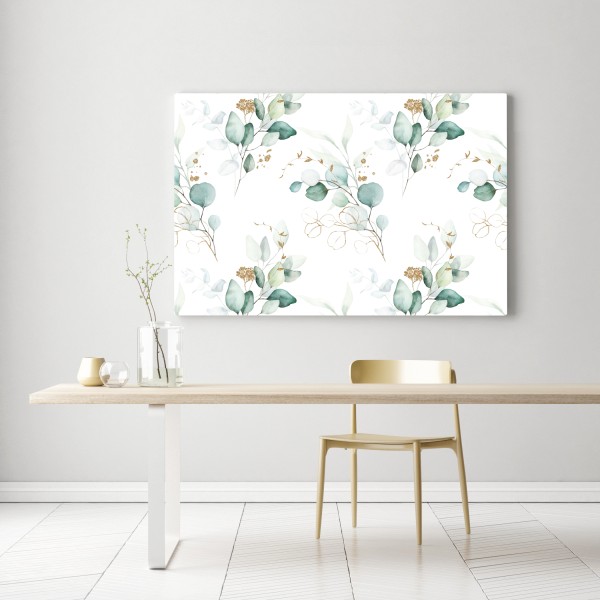 Leinwandbild eukalyptus aquarell muster in grüntönen – Wallnifity® Leinwandbild eukalyptus aquarell muster in grüntönen – Wallnifity®