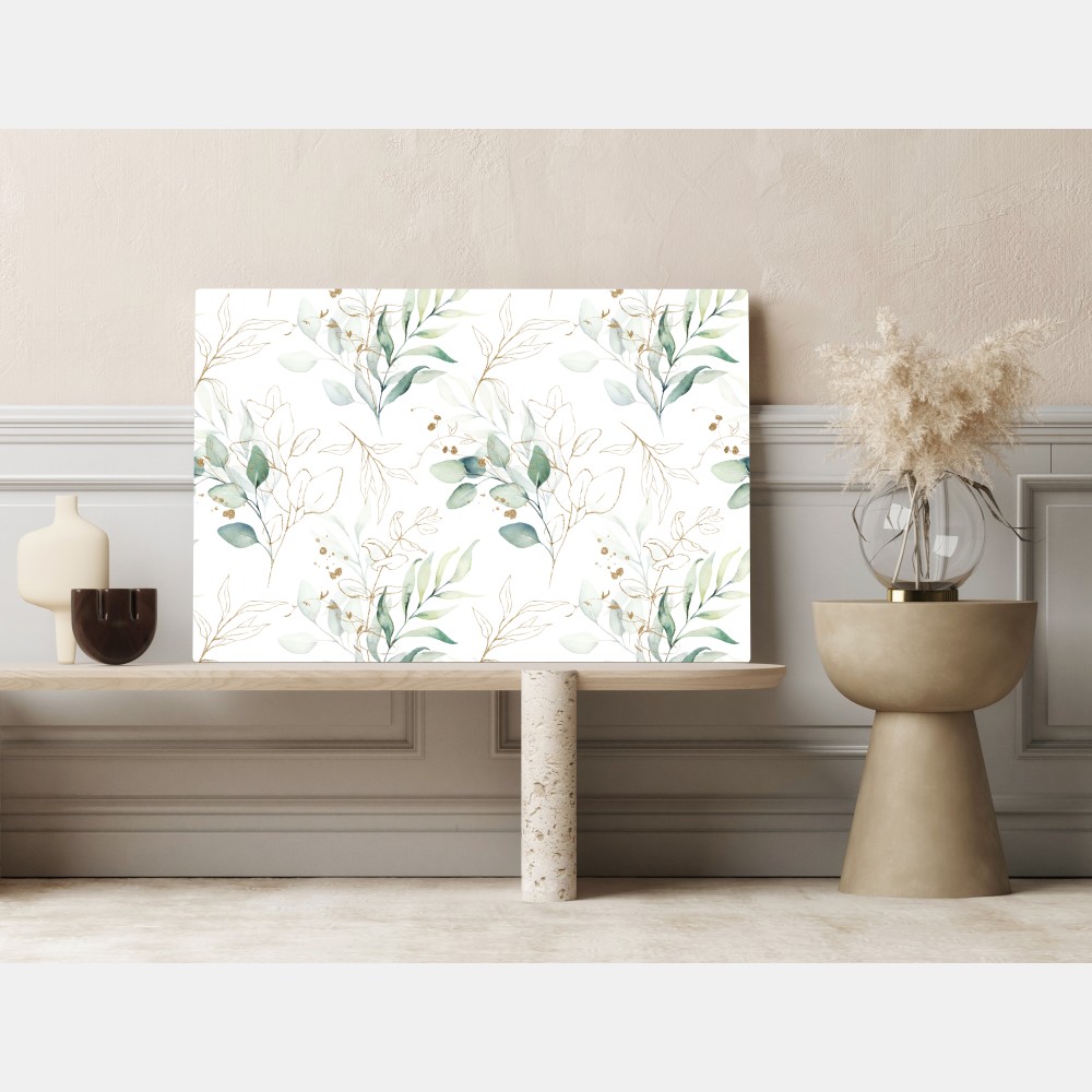 Leinwandbild sanftes eukalyptus aquarellmuster – Wallnifity® Leinwandbild sanftes eukalyptus aquarellmuster – Wallnifity®