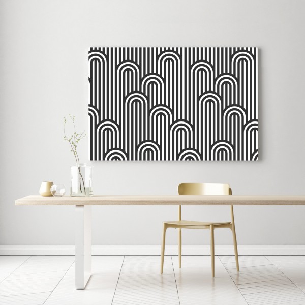 Leinwandbild schwarzweißes geometrisches streifenmuster – Wallnifity® Leinwandbild schwarzweißes geometrisches streifenmuster – Wallnifity®