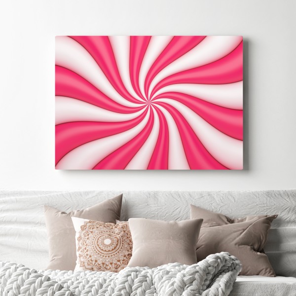 Leinwandbild rosa bonbonspirale – Wallnifity® Leinwandbild rosa bonbonspirale – Wallnifity®
