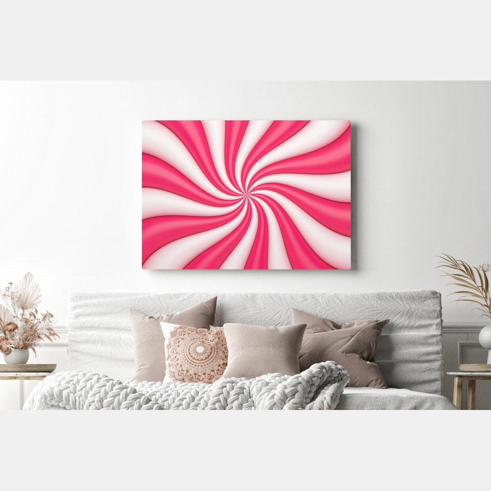 Leinwandbild rosa bonbonspirale – Wallnifity® Leinwandbild rosa bonbonspirale – Wallnifity®
