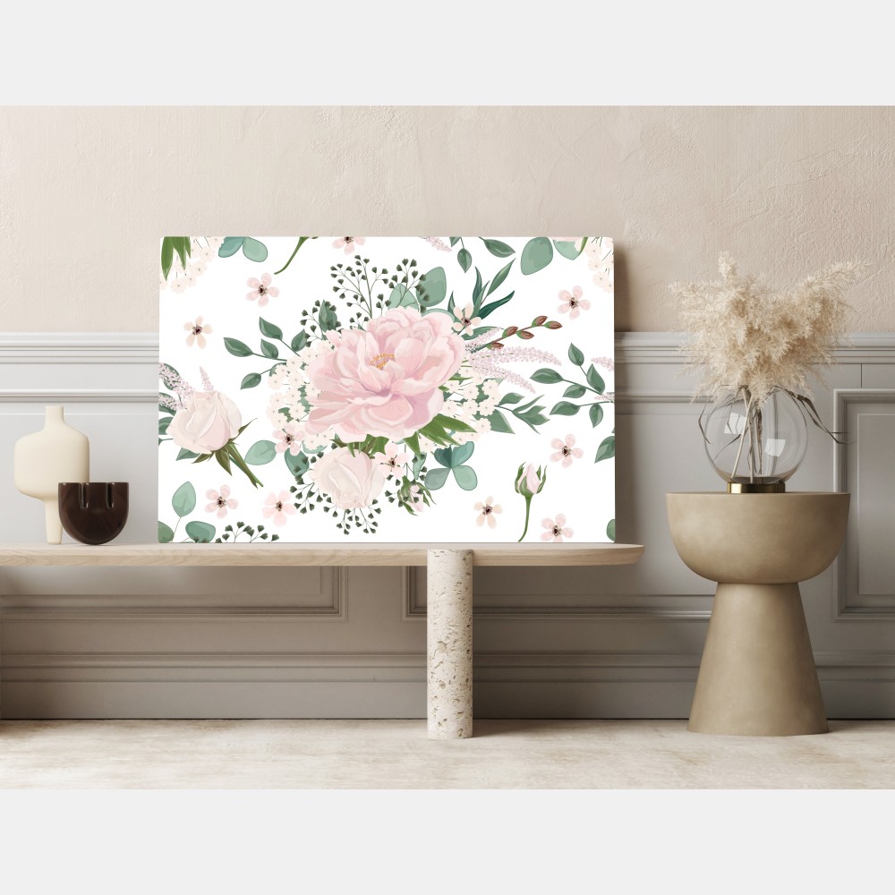 Leinwandbild zartes rosa pfingstrosenmuster – Wallnifity® Leinwandbild zartes rosa pfingstrosenmuster – Wallnifity®