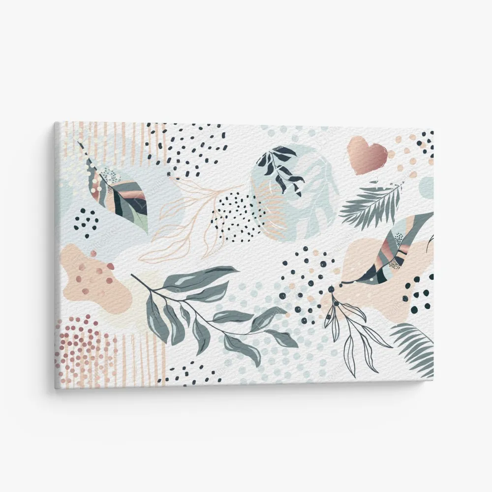 Leinwandbild pastellfarbenes botanisches abstraktes muster – Wallnifity® Leinwandbild pastellfarbenes botanisches abstraktes muster – Wallnifity®